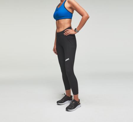 Hoka One One Performance Crop Tight - Colanti Dama Negrii | RO-T8VQacM